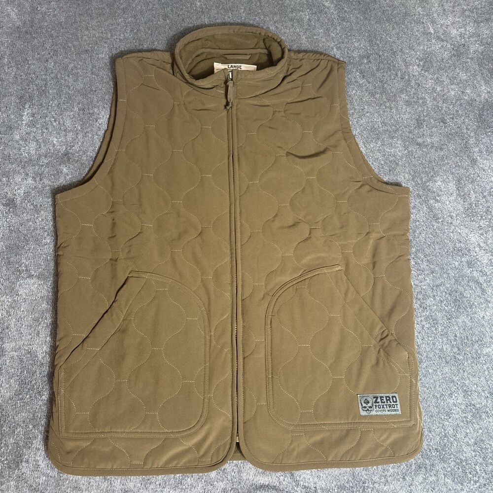 Zero Foxtrot Woobie Corps Vest Brown Quilted Lined Pockets Mens L Sold Out *Read